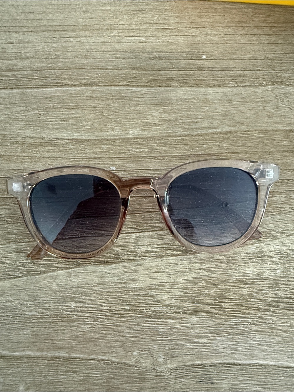 Clear Brown Sunglasses with Dark Lenses